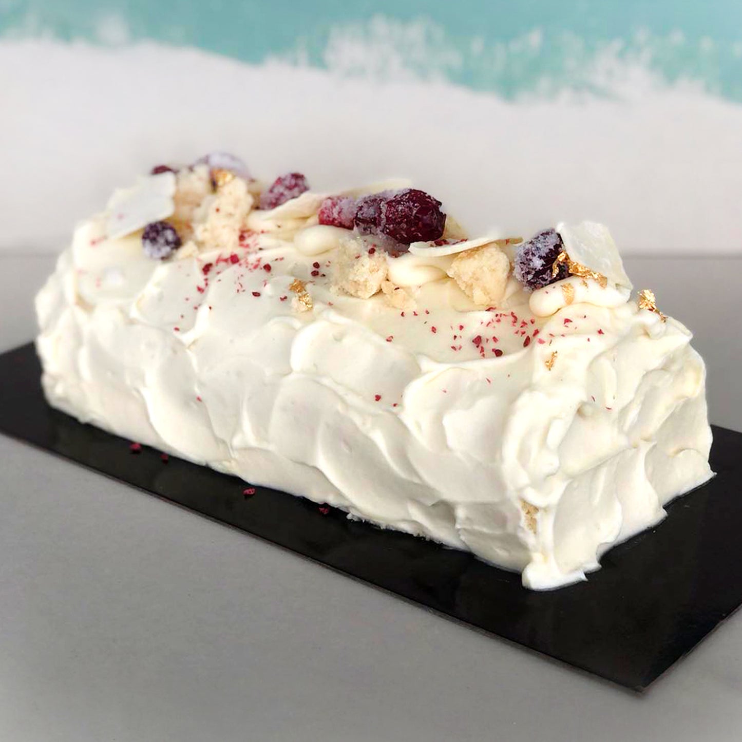 Bûche vanille et framboises